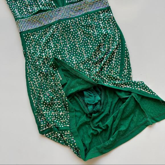 Fashion Nova Ready For A Party Rhinestone Mini Dress Set in Green - Picture 4 of 16